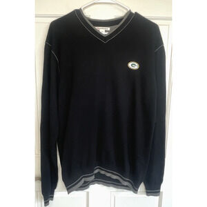 Green Bay Packers Men's Cotton Sweater Sz L Cutter Buck NFL Long Sleeve Football